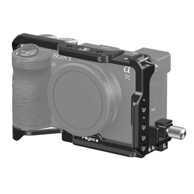 Poyinco Bracket kit for Sony A7C II A7CR, Built-in Arca Quick Release Plate, HDMI Cable Clip, NATO Rail Aluminum Camera Bracket JN-105