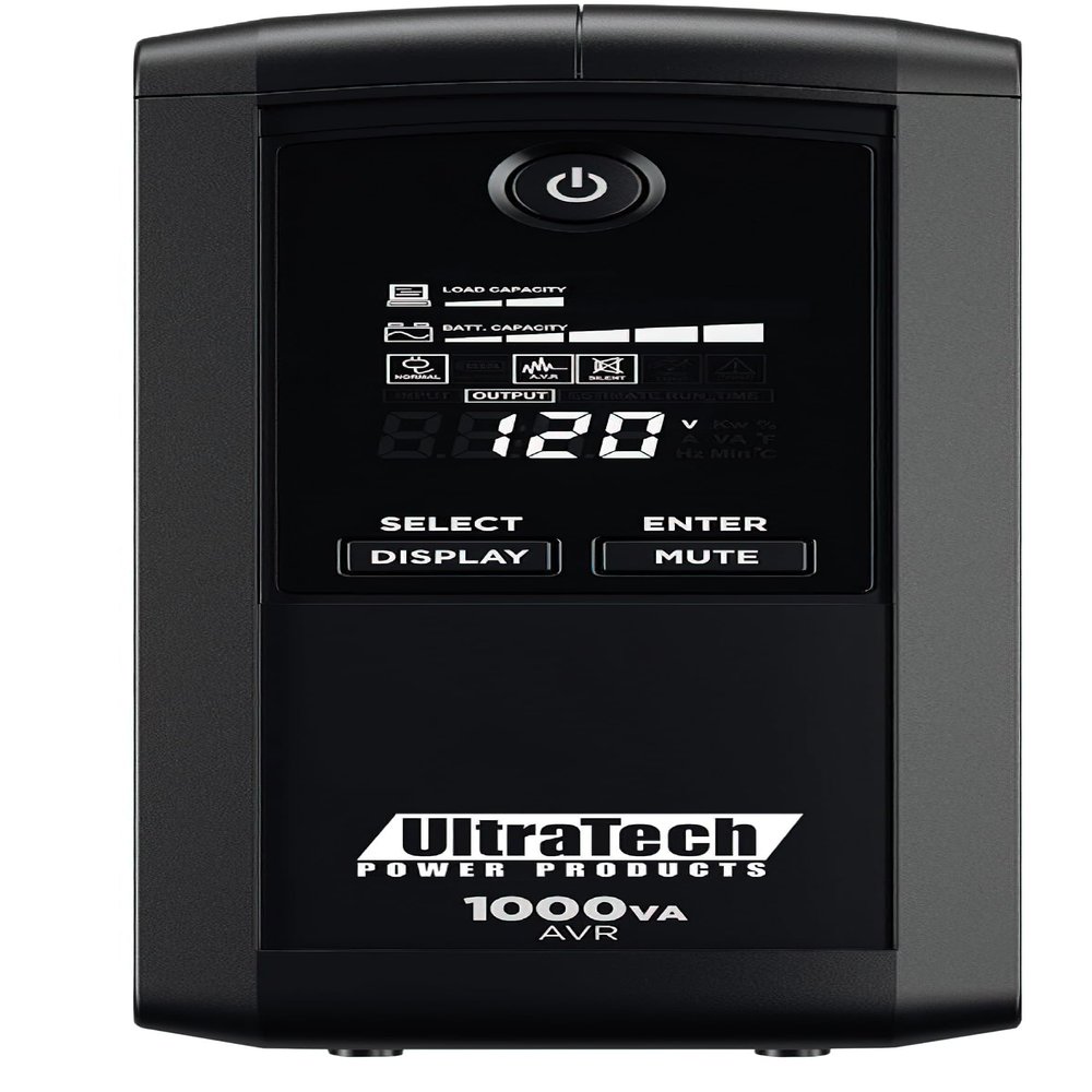 0E-1000V9RD Line-Interactive Mini-Tower UPS; 1000VA/600W; 9 Grounded Outlets, 5 with Battery Backup; Automatic Voltage Regulation; HID-Compliant USB Connectivity Port; LCD Display