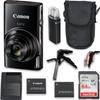 Canon Powershot IXY 650 / ELPH 360 20.2MP Point and Shoot Digital Camera (Black) w/ 6.5 Tripod, Extra Battery, Case and 64 GB Memory (Renewed) view 1