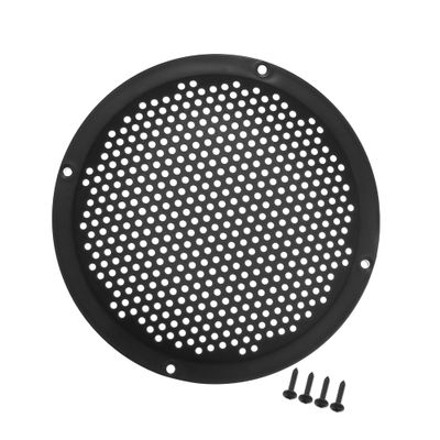 Hihaha Universal 6" Car Speaker Grills Cover Mesh Round 6 Inch Audio Speaker Subwoofer Guard Protector Case with Mounting Screws Iron Black - Pack of 1 Durable Material