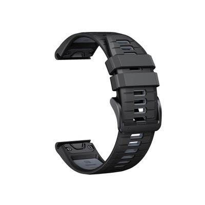 22 26MM Silicone Watchband Strap fit for Garmin/Fenix 7/7Pro/7X/6X/6 Pro/5X/5 Plus/Epix/Instinct WristStrap Replaceable Bracelet(Black gray,22mm)