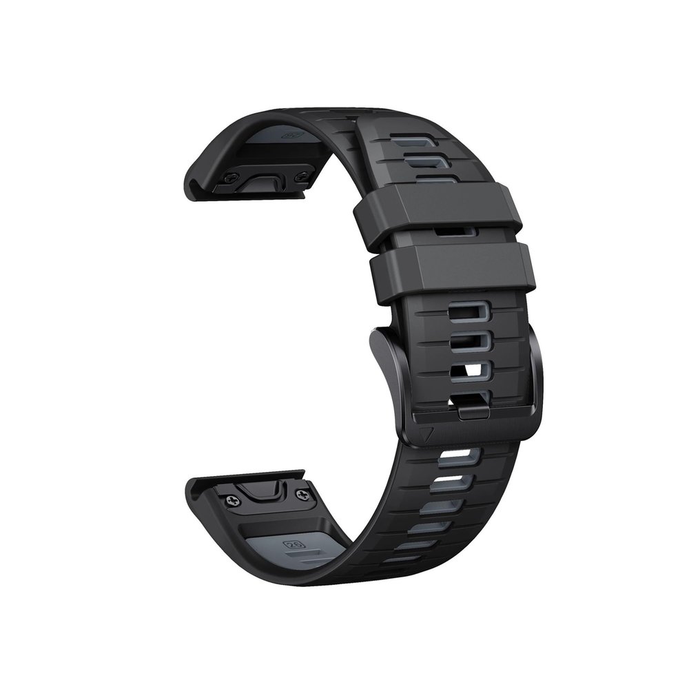 22 26MM Silicone Watchband Strap fit for Garmin/Fenix 7/7Pro/7X/6X/6 Pro/5X/5 Plus/Epix/Instinct WristStrap Replaceable Bracelet(Black gray,22mm)