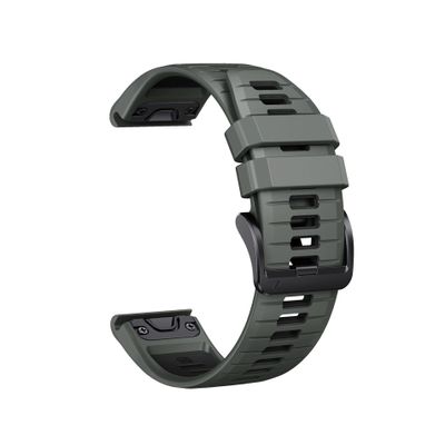 22 26MM Silicone Watchband Strap fit for Garmin/Fenix 7/7Pro/7X/6X/6 Pro/5X/5 Plus/Epix/Instinct WristStrap Replaceable Bracelet(Pale green black,22mm)