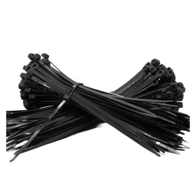 100Pcs Self-locking Nylon Cord With Black And White Cord Tie Wire Harness Cord With Plastic Tape 4 * 200mm(4X150mm)