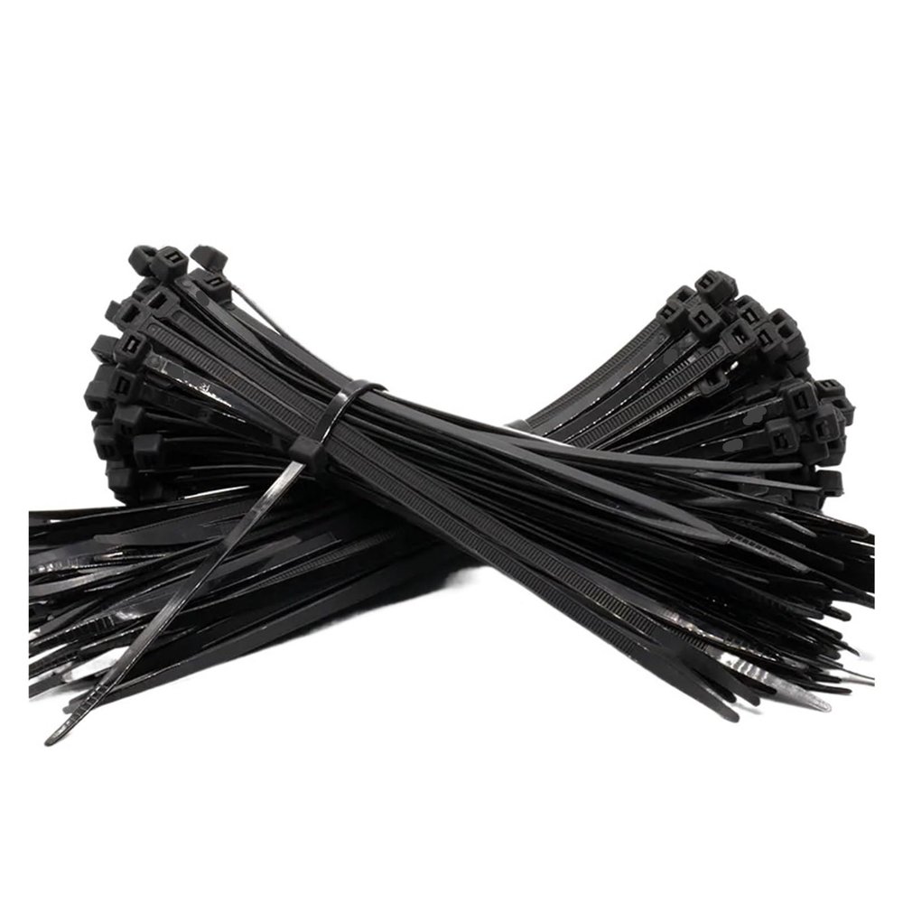 100Pcs Self-locking Nylon Cord With Black And White Cord Tie Wire Harness Cord With Plastic Tape 4 * 200mm(4X150mm)
