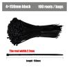 100Pcs Self-locking Nylon Cord With Black And White Cord Tie Wire Harness Cord With Plastic Tape 4 * 200mm(4X150mm) view 2