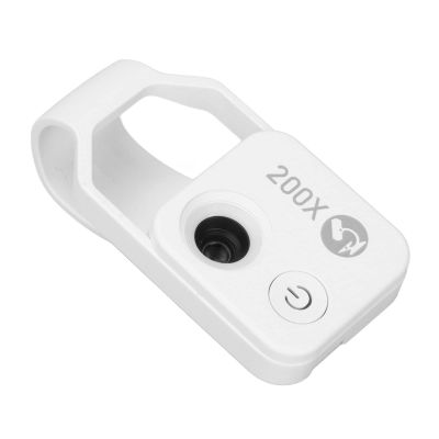Portable Phone Microscope with LED Light, 200X Magnification, Mini Pocket Camera, CPL Lens, Universal Phone Clip for Adults, White