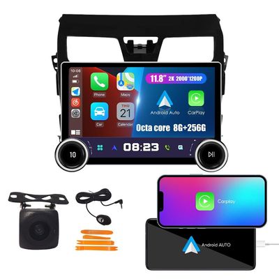 Display Knobs CarPlay/Android Auto Autoradio Android AM/FM Radio Navigation Stereo Player GPS 11.8" QLED Touch Screen BT WiFi 2 Din Headunit Tablet for Nissan Altima Teana 2013-2018 Octa Core 8G+256G