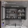 QWEASDF Bathroom Mirror CabinetMirror Cabinet for Bathroom, LED Bathroom Mirror with Lights, Bathroom Cabinet Wall Mounted, for Bathroom Wallwith Towel Rack(B,W110*H75cm/W43.3*H29.5in) view 4