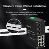 9-Port Unmanaged Industrial Ethernet Hardened Network Fiber Switch with 6 x 10/100Base-T RJ45 Plus 3 x 100Base-FX SFP,Support 12~48VDC, IEEE802.3af/at POE Budget 180W,IP40,DIN Rail Mounting, Safety view 3