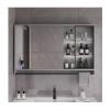 QWEASDF Mirror Cabinet for Bathroom, LED Bathroom Mirror with Lights, Bathroom Cabinet Wall Mounted, Bathroom Mirror Cabinetfor Bathroom Wallwith Towel Rack(A,W100*H75cm/W39.3*H29.5in) view 1