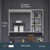 QWEASDF Mirror Cabinet for Bathroom, LED Bathroom Mirror with Lights, Bathroom Cabinet Wall Mounted, Bathroom Mirror Cabinetfor Bathroom Wallwith Towel Rack(A,W100*H75cm/W39.3*H29.5in) view 2