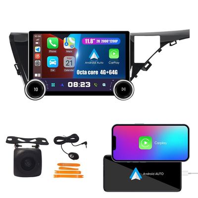 Display Knobs CarPlay/Android Auto Autoradio Android FM Radio Car Navigation Stereo Pad Player GPS 11.8" QLED Touch Screen BT WiFi 2 Din Headunit Tablet for Toyota Camry 2018-2021 Octa Core 4G+64G