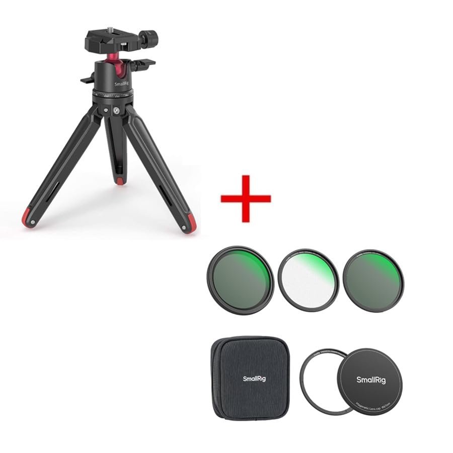 Bundle: SmallRig Mini Tripod for Camera Phone BUT2664+SmallRig 5-in-1 Magnetic 67mm Lens Filter Kit for Camera and Phone 4726