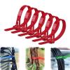 DirectNine Basics Buckle Self-Locking Premium Nylon Cable Wire Ties, Cable Zip Ties, Color Reusable Plastic Nylon Cable Ties, Releasable Zip Ties 100 PCS(Red,8x150mm), EBADJJAJS-RED-8X150MM view 1