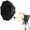 ZHIYUN MOLUS B200 + 90cm Octagonal Softbox, 200W COB Video Light + 35inch Octagonal Light Softbox for Portrait, Fashion Shoots, Product Photography, Interview view 1