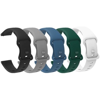 Compatible with Zakotu Smart Watch Band, Lamshaw 22mm Quick Release Classic Watch Bands Soft Silicone Bands Bracelet Sports Strap Compatible with Zakotu Y66 1.96 Inches Smart Watch (22mm size band, 5 Pack-1)