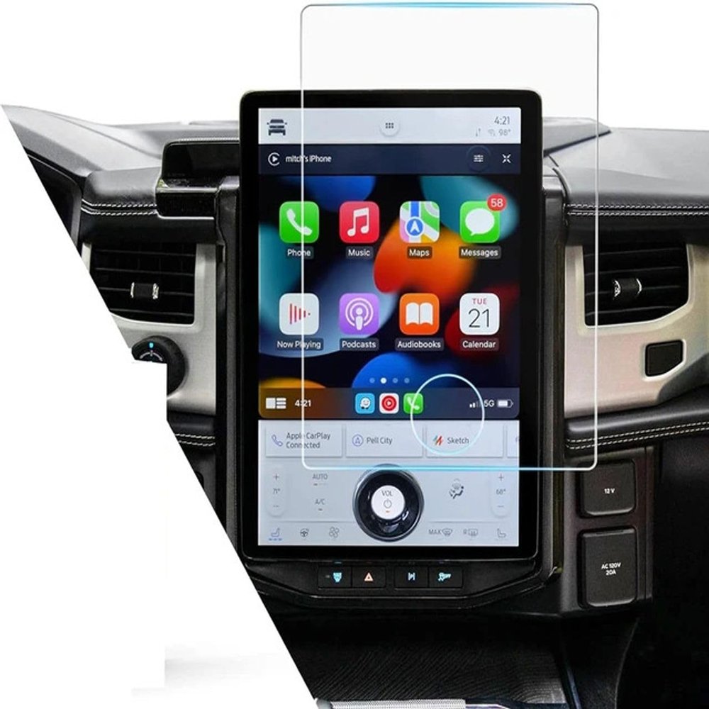 GUPEA for Ford F150 Lightning/Expedition 2024-2022 LCD car GPS and Dashboard Tempered Glass Screen Film Protector