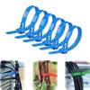 Buckle Self-Locking Premium Nylon Cable Wire Ties, Cable Zip Ties, Color Reusable Plastic Nylon Cable Ties, Releasable Zip Ties 100 PCS(Blue,5x300mm) view 1