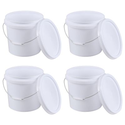 Bblina 4 Pack 4 Gal/15 L Food Grade Buckets, Plastic Bucket with Sealed Lid