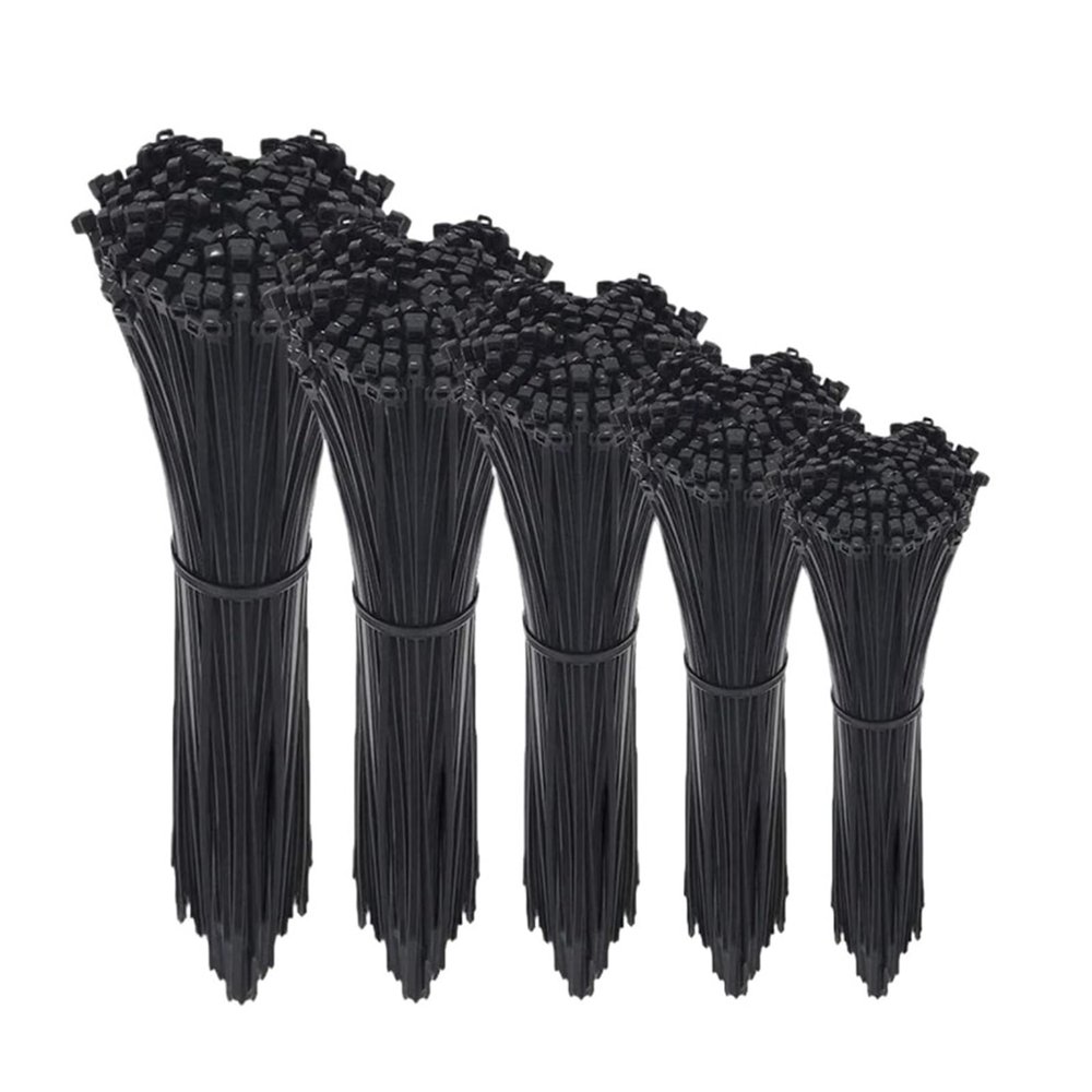 100Pcs Nylon Cable Tie Self Locking Plastic Loop Wire Black 1.9X60 2.7X250mm Wrap Strap Zip Organizer Fasten Tension Belt(3.6x250mm)
