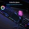 Enlybee USB Microph with 360 Rotation, RGB Lighting, Windscreen, Tripod Stand, Carbon Steel Gooseneck for Gamers and Streamers view 2