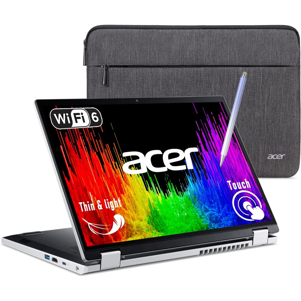 Acer Aspire 3 Spin 14" 2 in 1 Laptop, 1920 x 1200 IPS Touchscreen, Intel Core i3-N305, Intel UHD Graphics, Webcam, Wi-Fi 6, Win 11 Home in S Mode, w/Stylus Pen (8GB RAM | 512GB PCIe SSD +Stylus Pen)