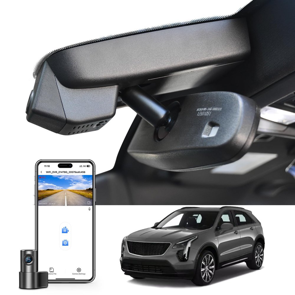 Mangoal Front 4K & Rear 1080p Dash Cam Custom fit for Cadillac XT4 2019-2023(Model A), Model A & Model B Have Same Models Years but Vehicle Sensor Cover are Different, Free App,WiFi, 128GB Card