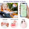 AirTag 4 Pack Hidden Case for Apple, Air Tag Holder Silicone GPS Tracker Case with Safety Invisible Pin AntiLost, for Children Elderly Clothes Shoe Backpack Luggage (Red Pink Rose MintGreen) view 4