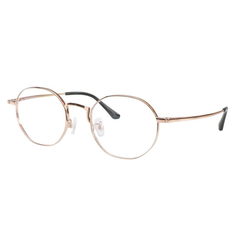 YEIN Blue Light Blocking Glasses, Phone TV Computer Gaming Glasses, Anti Eyestrain, Full Frame Glasses With Titanium For Women MenPink Gold+1.75Magnification