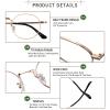 YEIN Blue Light Blocking Glasses, Phone TV Computer Gaming Glasses, Anti Eyestrain, Full Frame Glasses With Titanium For Women MenPink Gold+1.75Magnification view 2