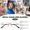 YEIN Blue Light Blocking Glasses, Phone TV Computer Gaming Glasses, Anti Eyestrain, Full Frame Glasses With Titanium For Women MenPink Gold+1.75Magnification view 4