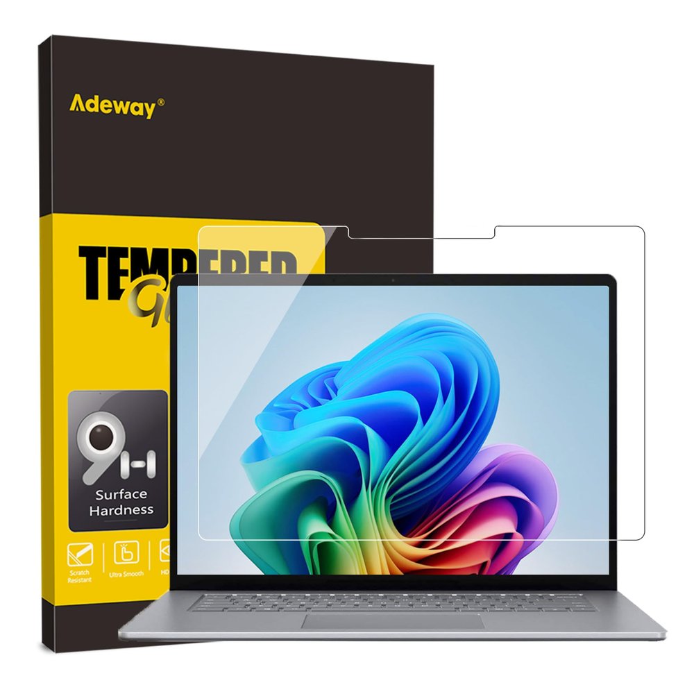 Adeway Surface Laptop 7 Screen Protector 13.8 Inch Tempered Glass, Ultra Clear, Smooth Touch, Anti-Scratch