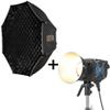 ZHIYUN MOLUS B300 + 90cm Octagonal Softbox, 300W COB Video Light + 35inch Octagonal Light Softbox for Portrait, Studio Lighting, Fashion Shoots to Product Photography, Interview view 1