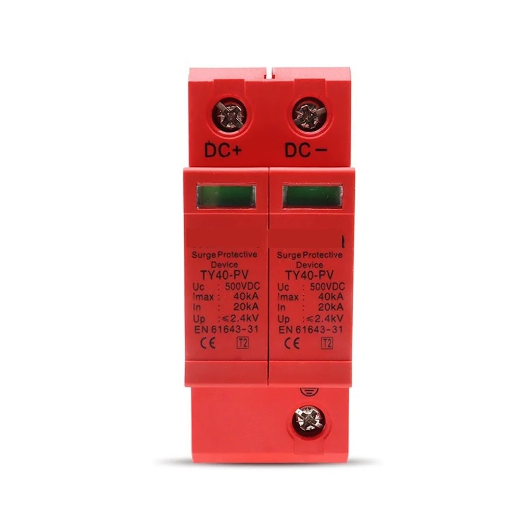 2P 40KA DC 500V 1000V Photovoltaic Power Supply Lightning Protection Solar Surge Protector Monitoring Module Circuit Protection(1000V)