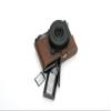 BMAOLLONGB S9 Camera Case, Handmade Genuine Real Leather Half Camera Case Bag Cover for Panasonic Lumix S9 Camera Bottom Opening Version + Hand Strap (Coffee) view 3