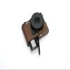 BMAOLLONGB S9 Camera Case, Handmade Genuine Real Leather Half Camera Case Bag Cover for Panasonic Lumix S9 Camera Bottom Opening Version + Hand Strap (Coffee) view 4