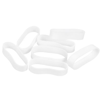 uxcell 100Pcs Silicone Rubber Bands, 20x5mm Rubber Bands Rings Cable Ties Strong Elastic Bands Non-slip for Cord Wrapping Bag Wraps, White