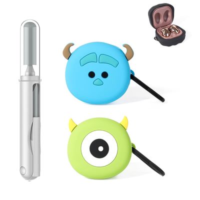 (2 Pack+ Cleaning Pen) Suublg Case for Galaxy Buds FE (2023) / Buds2 Pro (2022) / Buds 2 (2021) / Buds Pro (2021) / Buds Live (2020) Protective Silicone Cover with 3 in 1 Cleaning Brush Pen Tools