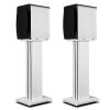 ENHEN Speaker Stand 2Pcs White Bookshelf Speakers Surround Sound, Wood Grain Universal Floor Speaker Pedestal, Elevated Monitor Mounts for TV, 6 24 28 32 36 Inch(80cm/31.5in/2.6ft) view 1