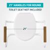 Lunderg 21" Handrails Replacement for Round Raised Toilet Seat - White view 4