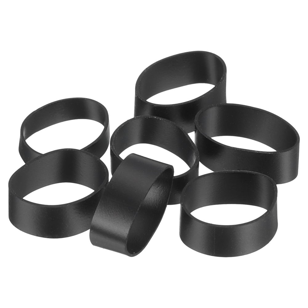 uxcell 100Pcs Silicone Rubber Bands, 15x7mm Rubber Bands Rings Cable Ties Strong Elastic Bands Non-slip for Cord Wrapping Bag Wraps, Black