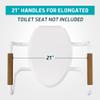 Lunderg 21" Handrails Replacement for Elongated Raised Toilet Seat - White view 4