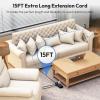 15FT 4000J Extension Cord + 10FT 1080J Tower Power Strip, NTONPOWER 16-in-1 & 12-in-1 Surge Protector Power Strip, Flat Plug, Wall Mounted, Side Outlet Extender for Home Office, Dorm Room Essentials view 2