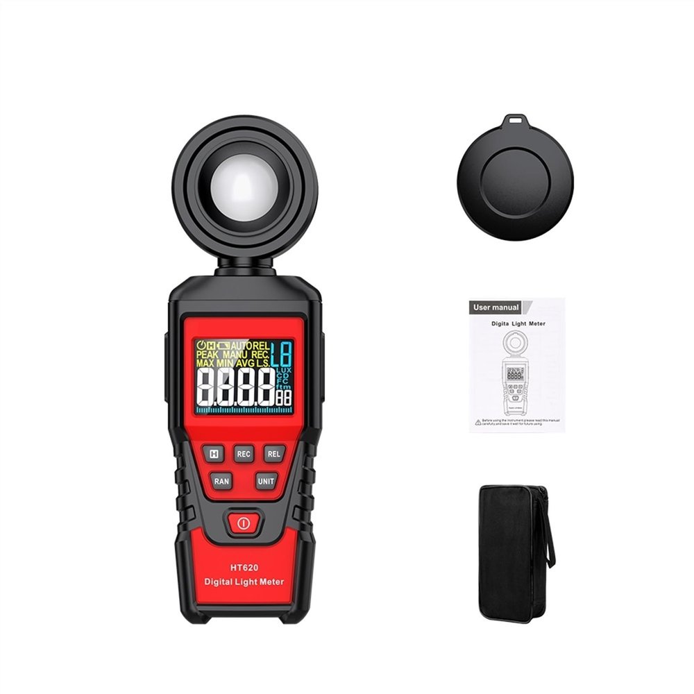 Digital Light Meter 100000 LUX Photometer Luxmeter Professional Lux FC Test Meter LED High Accuracy illuminometer(HT620)