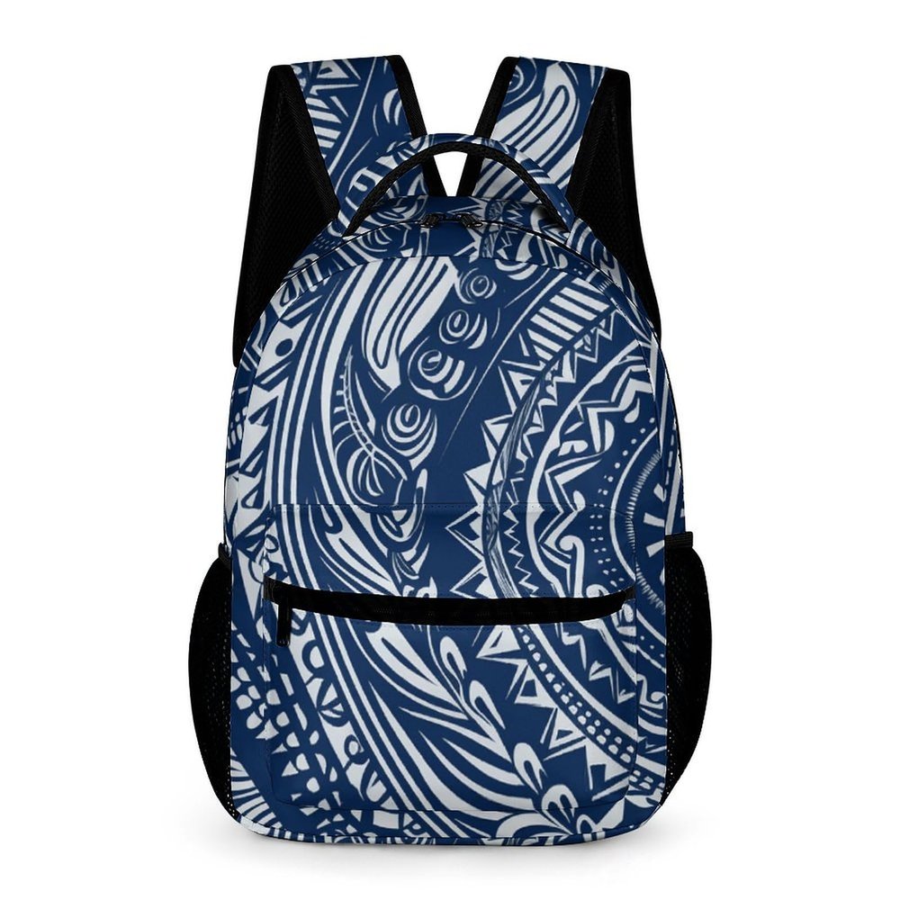 LXTDPBK Backpack for Women Men Travel Blue Polynesian Maori Tribal Pattern Daypack Lightweight Laptop Bag Carry On Backpacks for Work