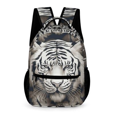 Backpack for Women Men Travel White Tiger Head Pattern Daypack Lightweight Laptop Bag Carry On Backpacks for Work