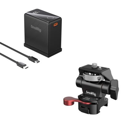 Bundle: SmallRig Adjustable Camera Monitor Mount with NATO Clamp and SmallRig NP-F970 USB-C Camera Battery