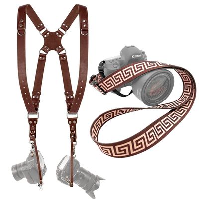 C Coiro Camera Harness for 2 Cameras + Camera Neck Strap with Pattern Design Camera Straps for Photographers of All Levels