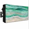 Lsrtoss Outdoor TV Cover 40-43 Inch Weatherproof, Green Coastal Outdoor TV Enclosure with Zipper & Roll Up Front Flap, Summer Beach Nautical Abstract Art Waterproof TV Covers for Outside TV view 1